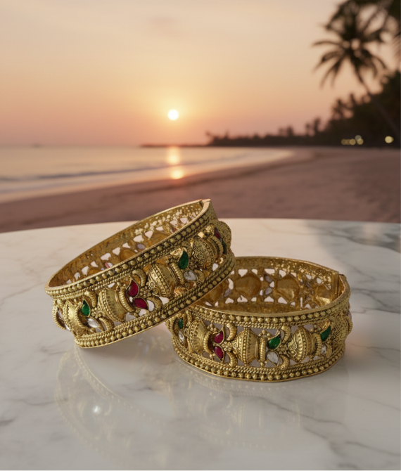 Navratna-Inspired Ethnic Openable Kadas 2.6